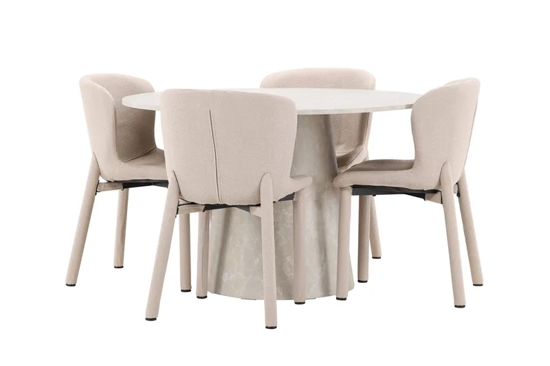 Lanzo Matbord 120 cm Rund med 4 Astoria Matstol - Möbler - Bord & matgrupper - Matgrupper