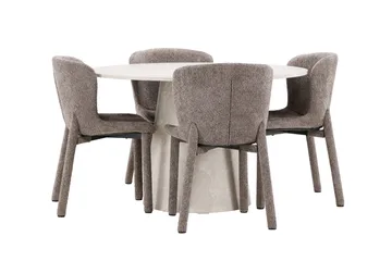 Lanzo Matbord 120 cm Rund med 4 Astoria Matstol - Möbler - Bord & matgrupper - Matgrupper
