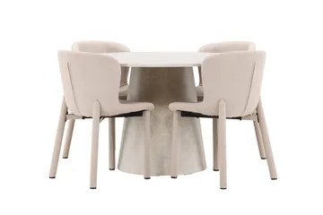 Lanzo Matbord 120 cm Rund med 4 Astoria Matstol - Möbler - Bord & matgrupper - Matgrupper