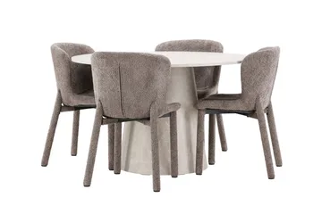 Lanzo Matbord 120 cm Rund med 4 Astoria Matstol - Möbler - Bord & matgrupper - Matgrupper