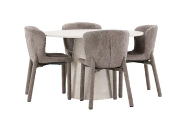 Lanzo Matbord 120 cm Rund med 4 Astoria Matstol - Möbler - Bord & matgrupper - Matgrupper