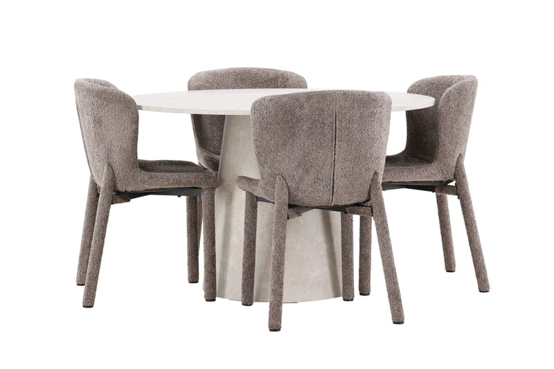 Lanzo Matbord 120 cm Rund med 4 Astoria Matstol - Möbler - Bord & matgrupper - Matgrupper