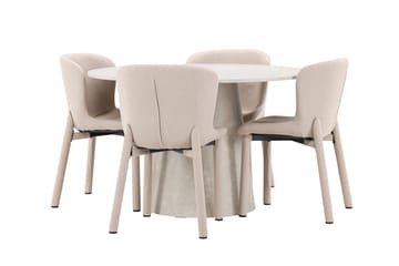 Lanzo Matbord 120 cm Rund med 4 Astoria Matstol - Möbler - Bord & matgrupper - Matgrupper