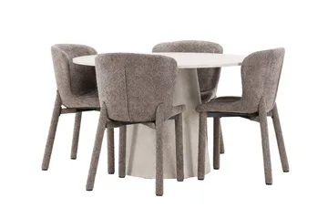 Lanzo Matbord 120 cm Rund med 4 Astoria Matstol - Möbler - Bord & matgrupper - Matgrupper