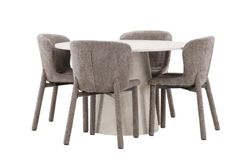 Lanzo Matbord 120 cm Rund med 4 Astoria Matstol - Möbler - Bord & matgrupper - Matgrupper