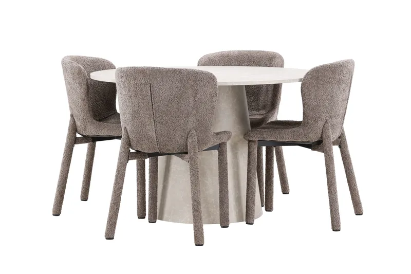 Lanzo Matbord 120 cm Rund med 4 Astoria Matstol - Möbler - Bord & matgrupper - Matgrupper