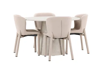 Lanzo Matbord 120 cm Rund med 4 Astoria Matstol - Möbler - Bord & matgrupper - Matgrupper