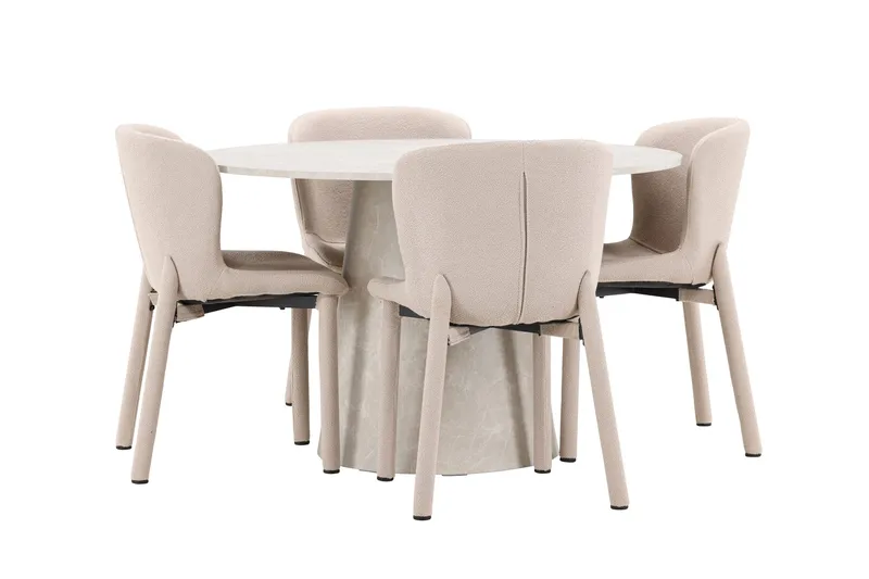 Lanzo Matbord 120 cm Rund med 4 Astoria Matstol - Möbler - Bord & matgrupper - Matgrupper