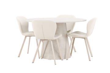 Lanzo Matbord 120 cm Rund med 4 Lilja Matstol - Möbler - Bord & matgrupper - Matgrupper