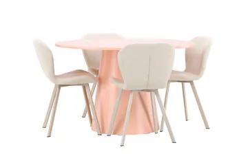 Lanzo Matbord 120 cm Rund med 4 Lilja Matstol - Möbler - Bord & matgrupper - Matgrupper