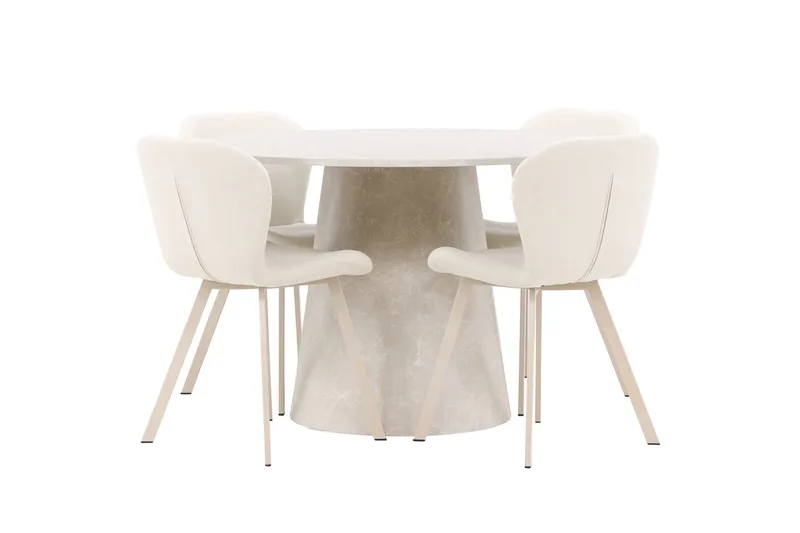 Lanzo Matbord 120 cm Rund med 4 Lilja Matstol