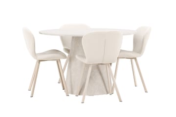 Lanzo Matbord 120 cm Rund med 4 Lilja Matstol - Möbler - Bord & matgrupper - Matgrupper