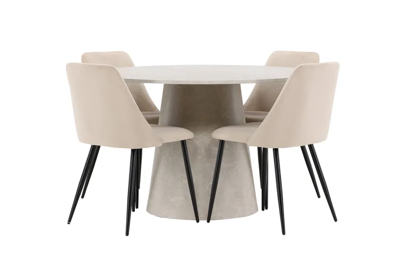 Lanzo Matbord 120 cm Rund med 4 Night Matstol