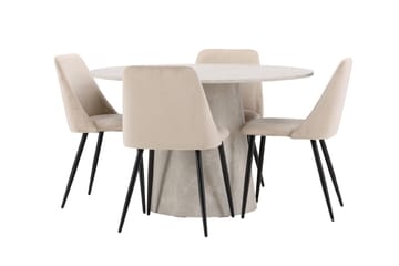 Lanzo Matbord 120 cm Rund med 4 Night Matstol - Möbler - Bord & matgrupper - Matgrupper