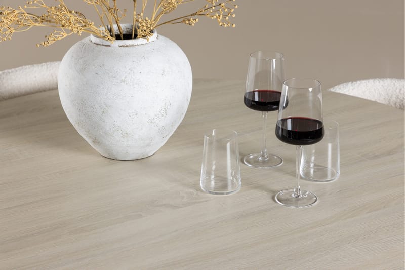 Lanzo Matgrupp 120 cm Rund med 4 Agnes stolar - Whitewash/Vit - Möbler - Bord & matgrupper - Matgrupper