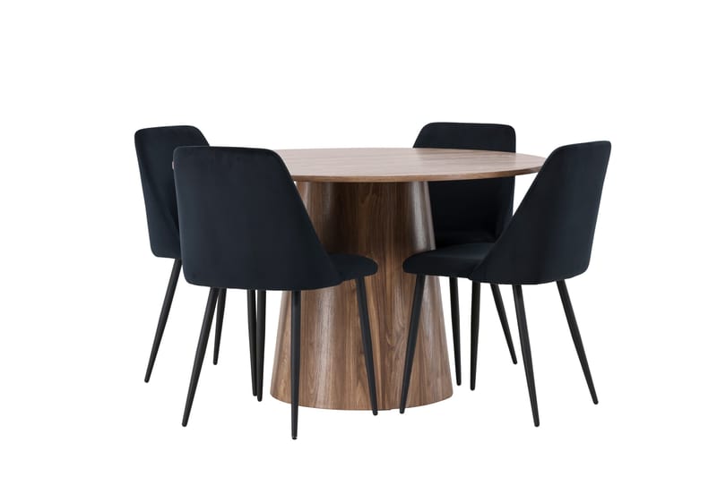 Lanzo Matgrupp 120 cm Rund med 4 Night Stolar - Natur - Möbler - Bord & matgrupper - Matgrupper