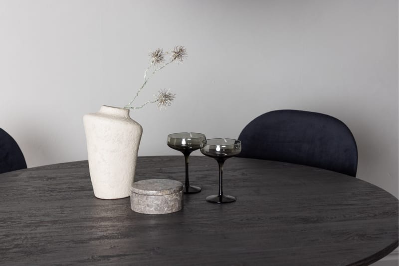 Lanzo Matgrupp 120 cm Rund med 4 Stella stolar - Svart - Möbler - Bord & matgrupper - Matgrupper