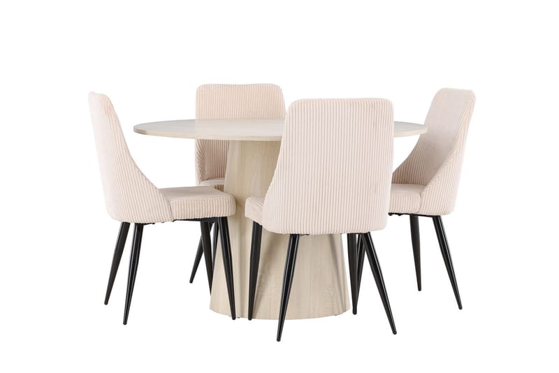 Lanzo Runt Matbord 120 cm med 4 Leone Matstol - Möbler - Bord & matgrupper - Matgrupper