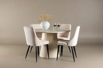 Lanzo Runt Matbord 120 cm med 4 Leone Matstol - Möbler - Bord & matgrupper - Matgrupper
