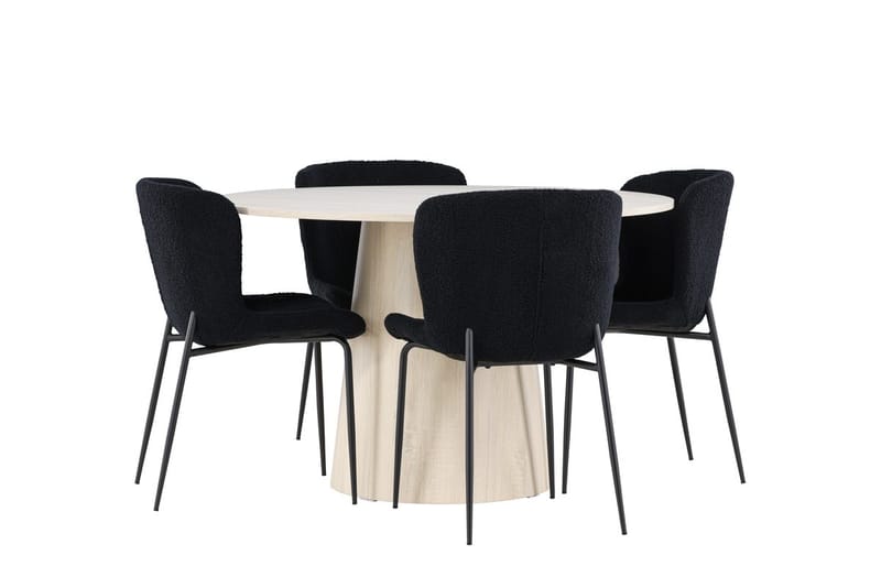 Lanzo Runt Matbord 120 cm med 4 Modesto Matstol - Möbler - Bord & matgrupper - Matgrupper