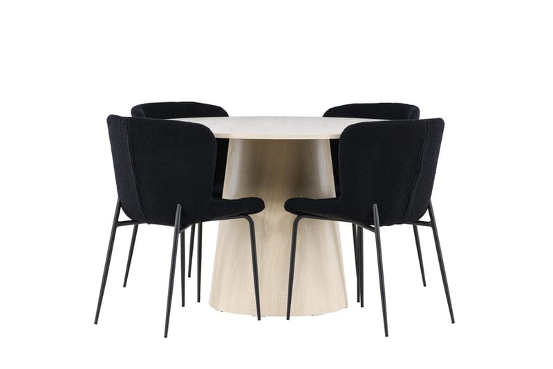 Lanzo Runt Matbord 120 cm med 4 Modesto Matstol - Möbler - Bord & matgrupper - Matgrupper