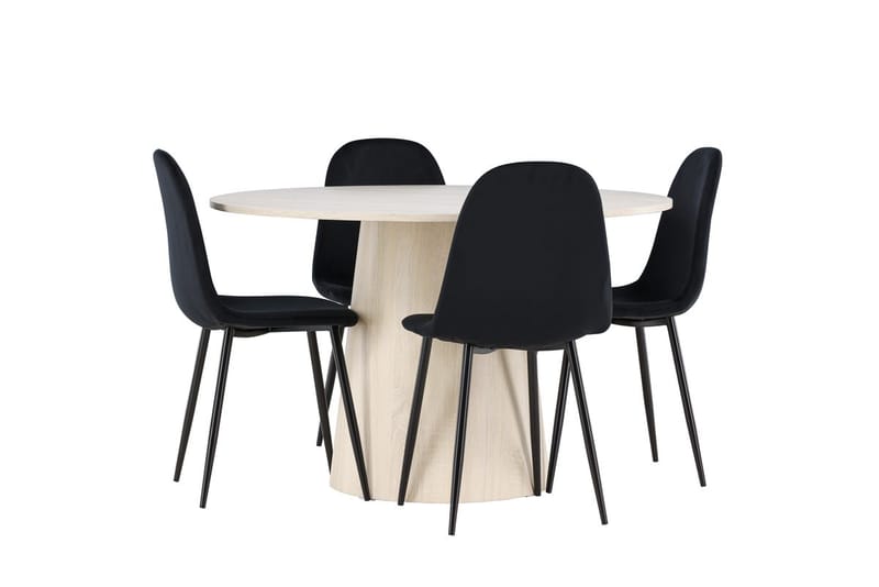Lanzo Runt Matbord 120 cm med 4 Polar Köksstol - Möbler - Bord & matgrupper - Matgrupper