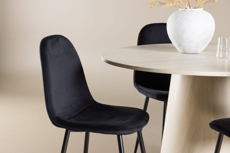 Lanzo Runt Matbord 120 cm med 4 Polar Köksstol - Möbler - Bord & matgrupper - Matgrupper