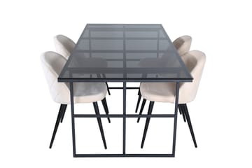 Leif Matbord 200 cm med 4 Velvet Stitches Matstol - Möbler - Bord & matgrupper - Matgrupper