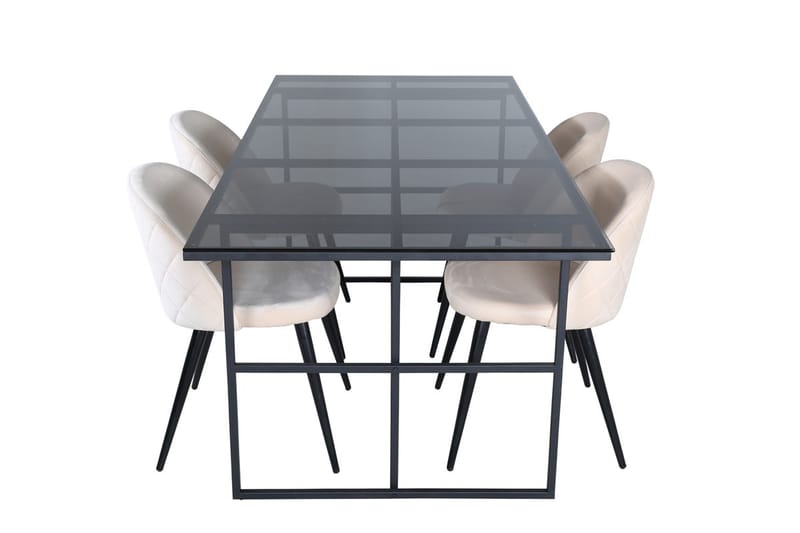 Leif Matbord 200 cm med 4 Velvet Stitches Matstol - Möbler - Bord & matgrupper - Matgrupper