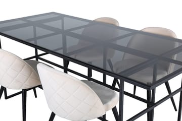 Leif Matbord 200 cm med 4 Velvet Stitches Matstol - Möbler - Bord & matgrupper - Matgrupper