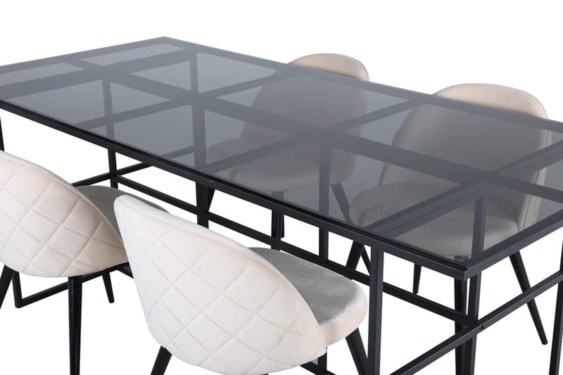 Leif Matbord 200 cm med 4 Velvet Stitches Matstol - Möbler - Bord & matgrupper - Matgrupper