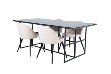 Leif Matbord 200 cm med 4 Velvet Stitches Matstol - Möbler - Bord & matgrupper - Matgrupper