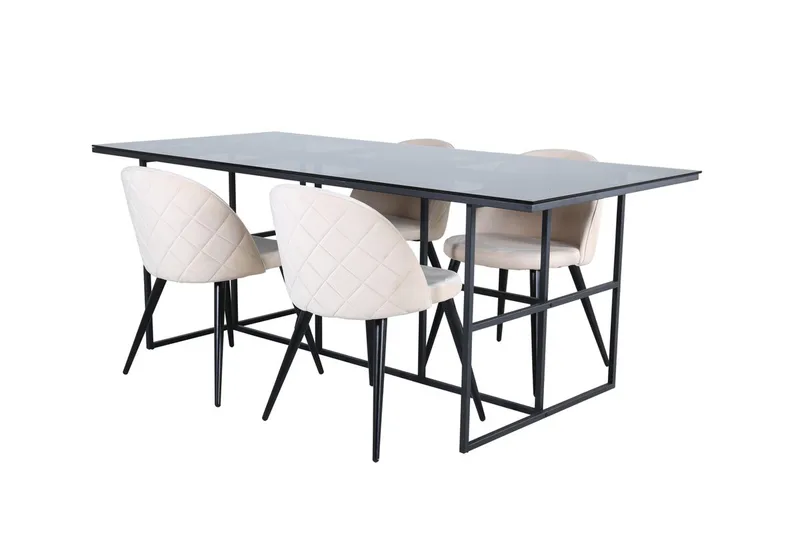 Leif Matbord 200 cm med 4 Velvet Stitches Matstol - Möbler - Bord & matgrupper - Matgrupper