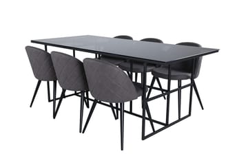 Leif Matbord 200 cm med 6 Velvet Stitches Matstol - Möbler - Bord & matgrupper - Matgrupper