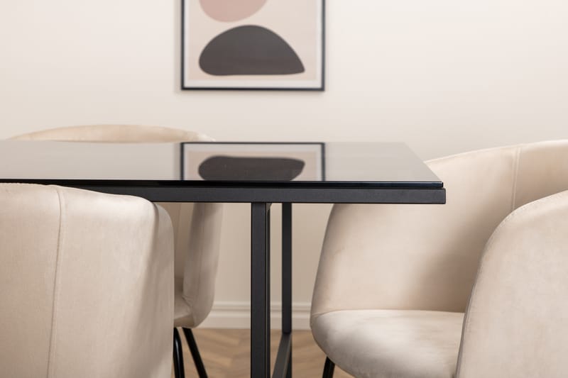 Leif Matgrupp 200 cm Rektangulär med 6 Berit stolar - Beige - Möbler - Bord & matgrupper - Matgrupper
