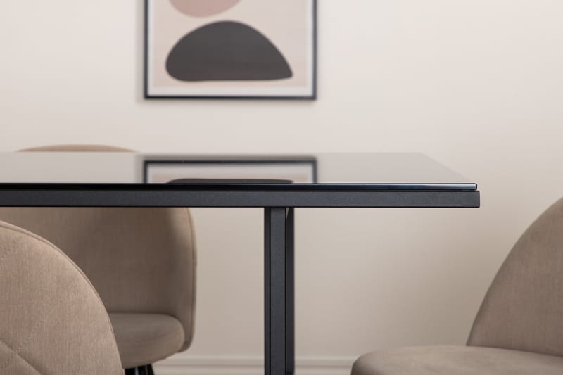 Leif Matgrupp 200 cm Rektangulär med 6 Velvet stolar - Beige - Möbler - Bord & matgrupper - Matgrupper