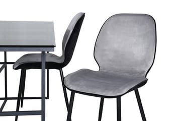 Leif Rektangulär Matgrupp 200 cm med 4 Emma Matstolar - ljusgrå - Möbler - Bord & matgrupper - Matgrupper