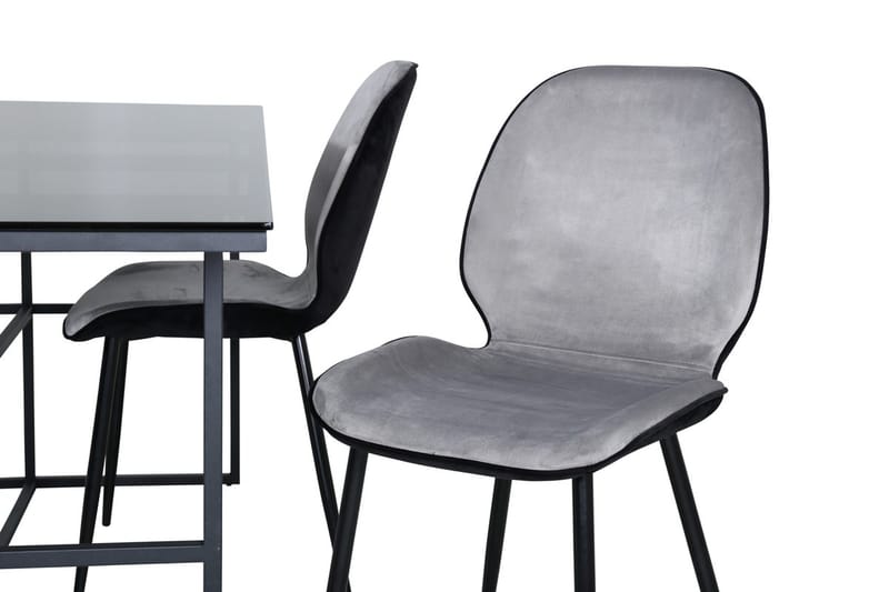 Leif Rektangulär Matgrupp 200 cm med 4 Emma Matstolar - ljusgrå - Möbler - Bord & matgrupper - Matgrupper