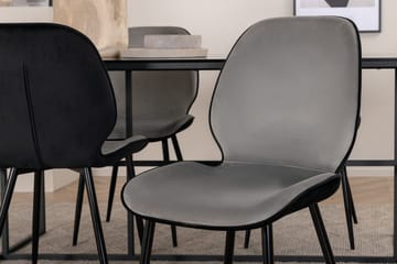 Leif Rektangulär Matgrupp 200 cm med 4 Emma Matstolar - ljusgrå - Möbler - Bord & matgrupper - Matgrupper