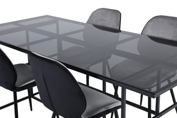 Leif Rektangulär Matgrupp 200 cm med 4 Emma Matstolar - ljusgrå - Möbler - Bord & matgrupper - Matgrupper