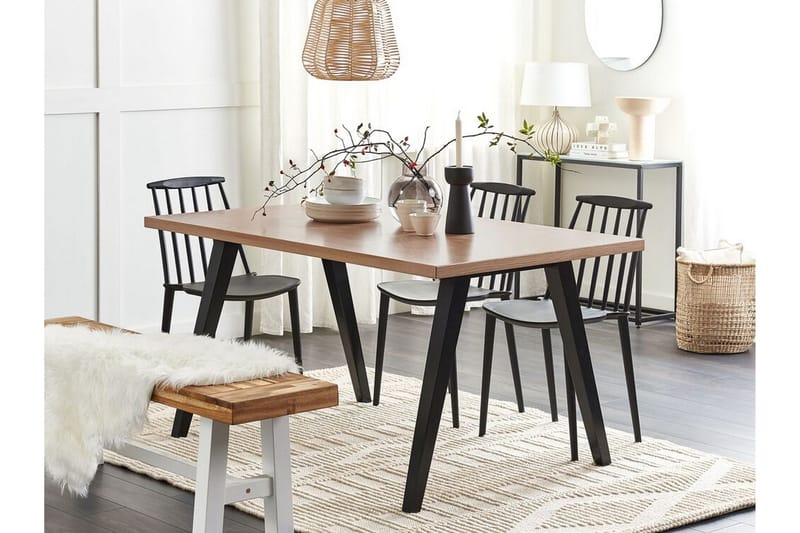 Lenister Matbord 90x150 cm - Ljusbrun/Svart - Möbler - Bord & matgrupper - Matbord & köksbord
