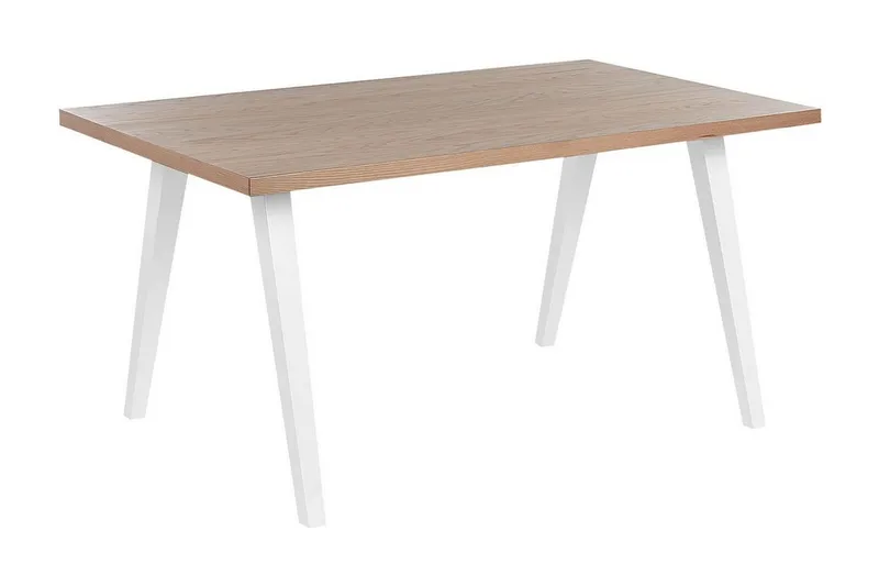 Lenister Matbord 90x150 cm, Vit/Ljusbrun