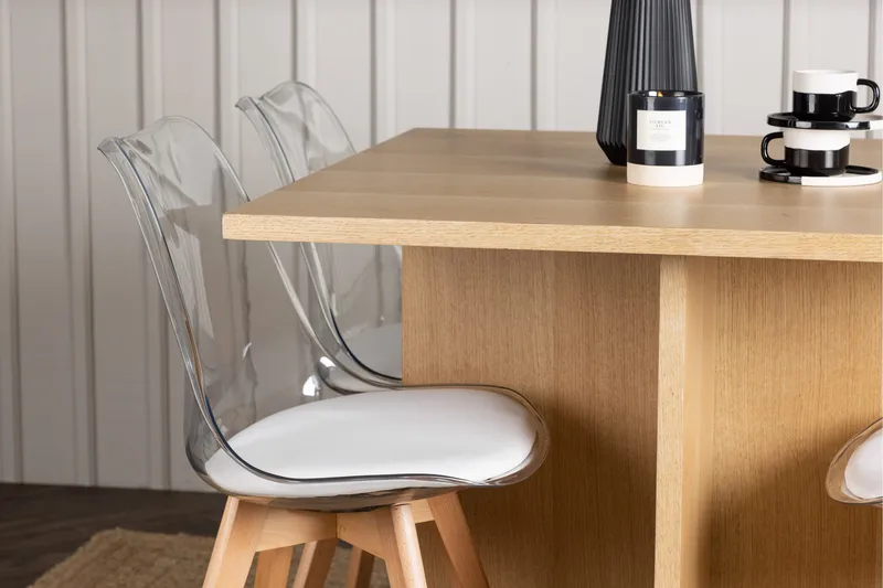 Leo Matgrupp 100 cm Rektangulär med 4 Edvin stolar - Natur - Möbler - Bord & matgrupper - Matgrupper