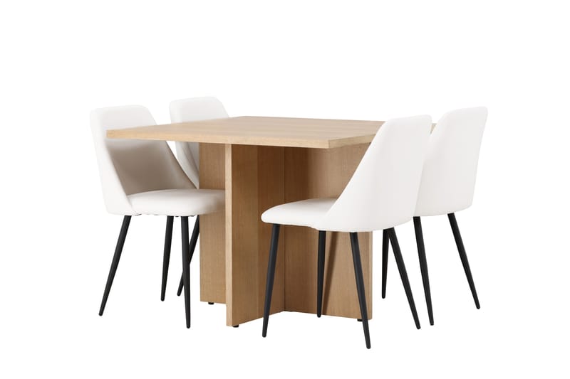 Leo Matgrupp 100 cm Rektangulär med 4 Night stolar - Natur - Möbler - Bord & matgrupper - Matgrupper