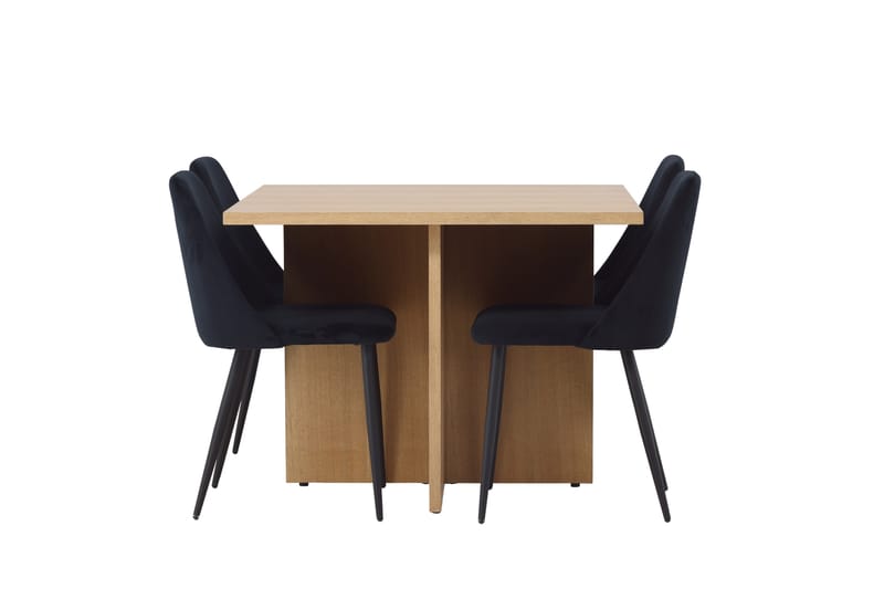 Leo Matgrupp 100 cm Rektangulär med 4 Night stolar - Svart - Möbler - Bord & matgrupper - Matgrupper