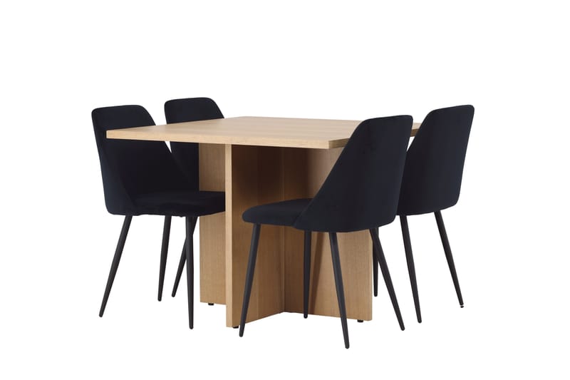 Leo Matgrupp 100 cm Rektangulär med 4 Night stolar - Svart - Möbler - Bord & matgrupper - Matgrupper