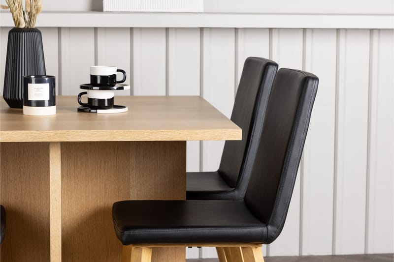 Leo Matgrupp 100 cm Rektangulär med 4 Today stolar - Svart - Möbler - Bord & matgrupper - Matgrupper