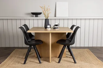 Leo Matgrupp 100 cm Rektangulär med 4 Zeno stolar - Svart - Möbler - Bord & matgrupper - Matgrupper