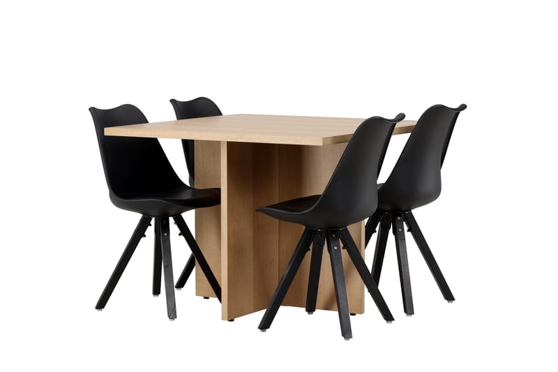 Leo Matgrupp 100 cm Rektangulär med 4 Zeno stolar - Svart - Möbler - Bord & matgrupper - Matgrupper