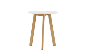 Leonora Litet Runt Matbord 65 cm med Trä- och Ekutseende - Vit - Möbler - Bord & matgrupper - Matbord & köksbord